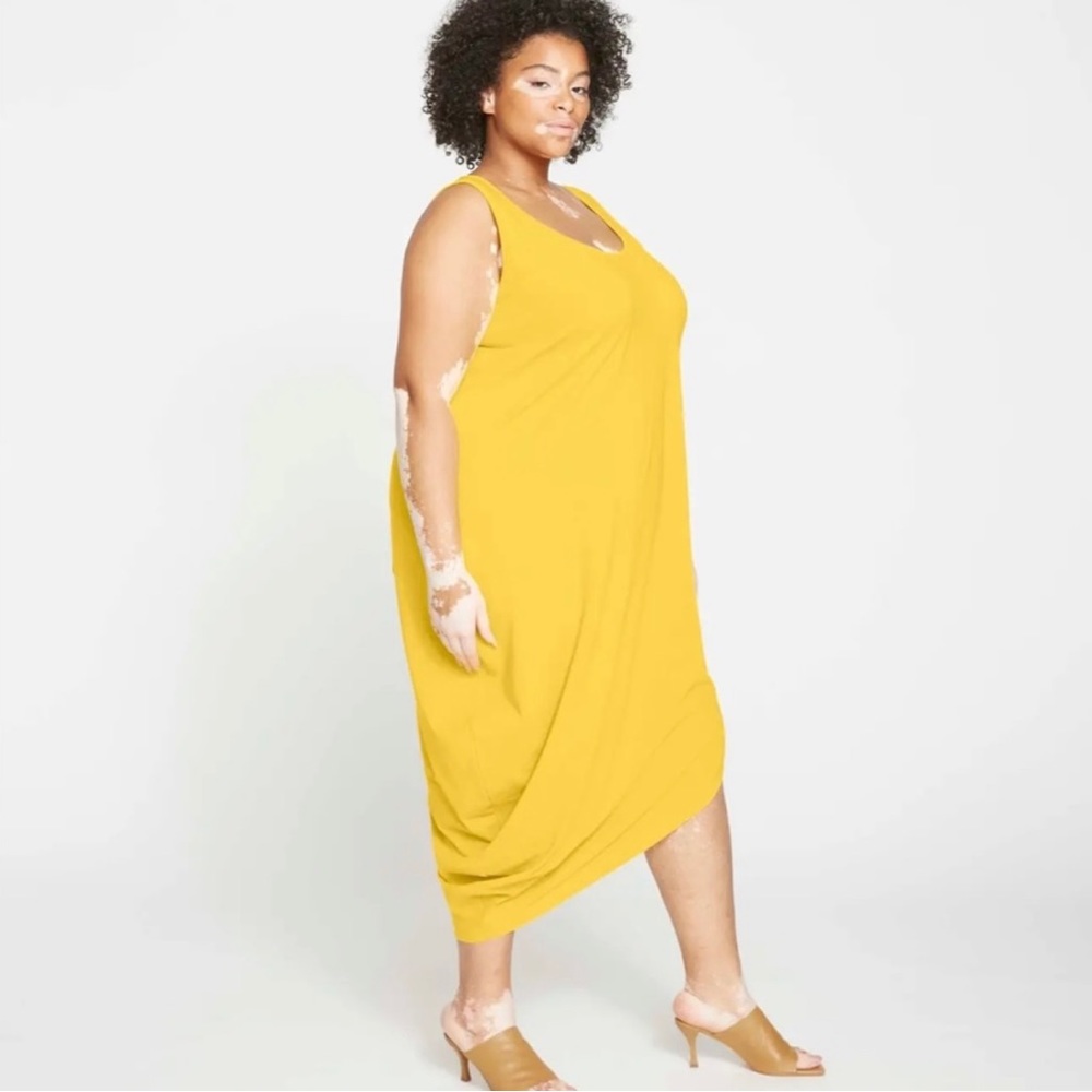Universal Standard Yellow Sleeveless Geneva Dress